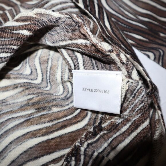 Tory Burch Women Sz S Brown Zebra Print Merino Wool Peplum Cardigan Sweater $398 - Picture 3 of 8